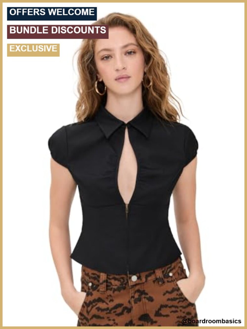 Lioness Women's Serene Top - Lightweight Twill Peasant Blouse